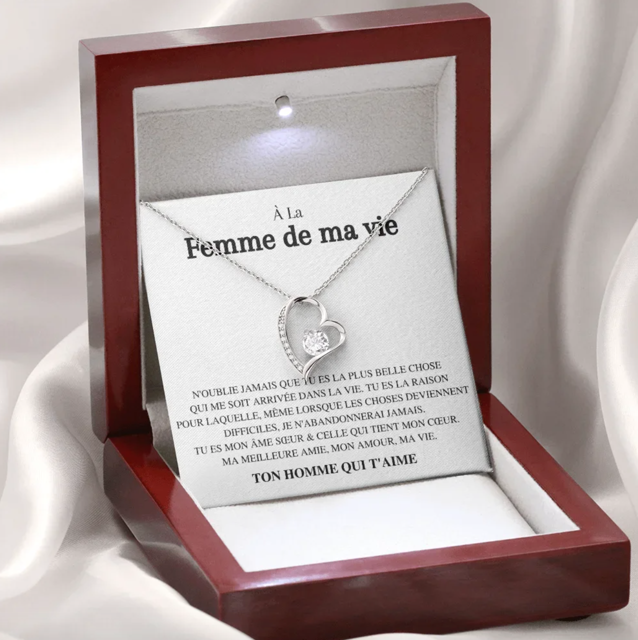 Collier Coeur d'Amour - À la Femme de ma vie - Ton Homme qui t'aime