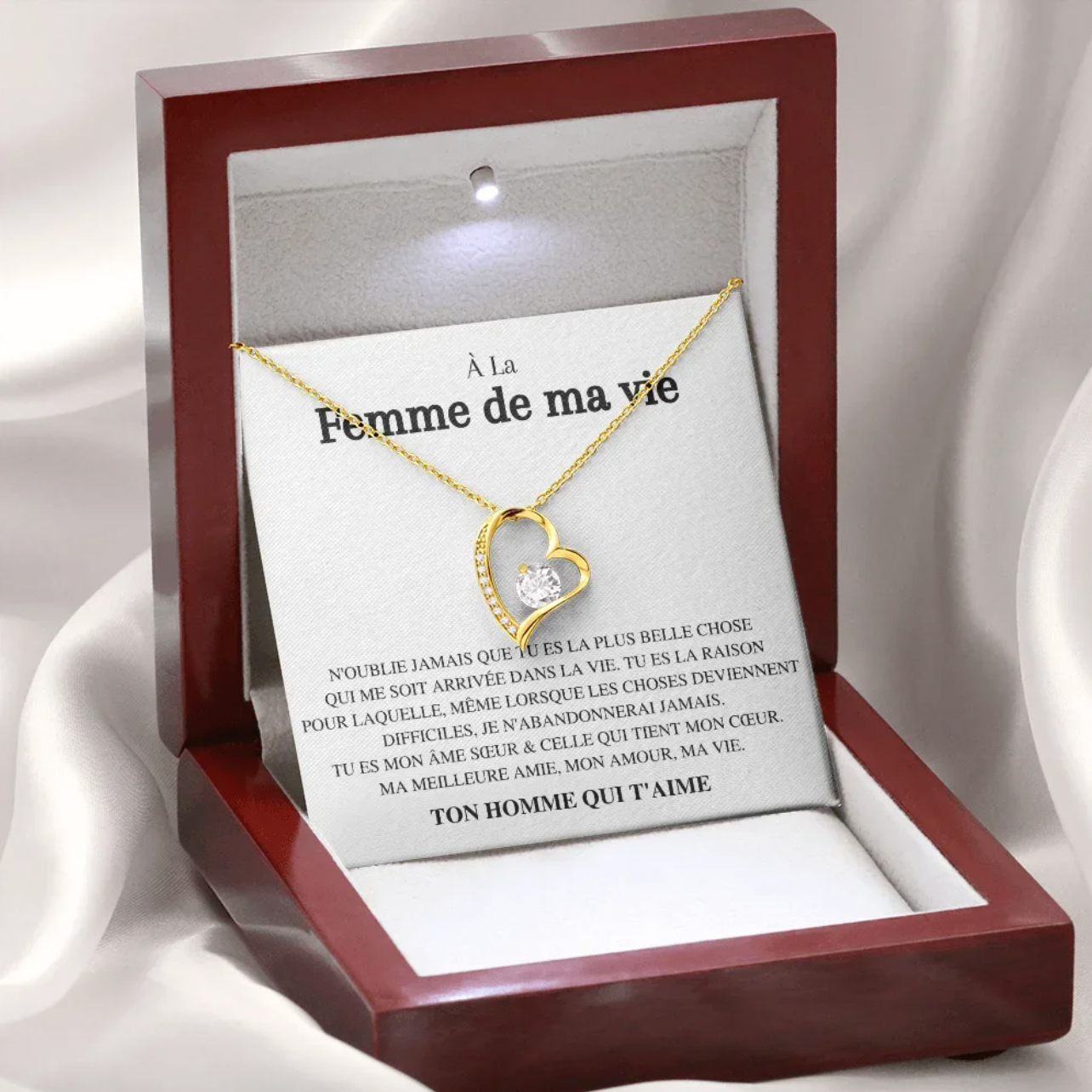 Collier Coeur d'Amour - À la Femme de ma vie - Ton Homme qui t'aime
