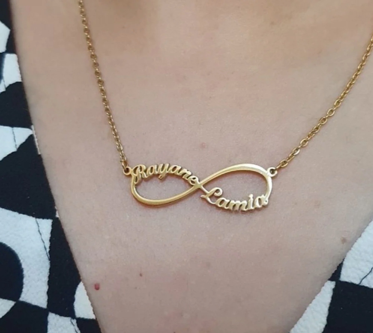 Collier Infini Personnalisé Deux Prénoms